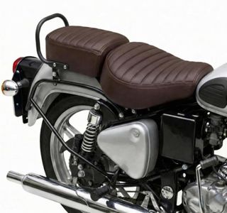 Neodrift Premium Bike Seat Cover - RE Meteor 350/650 | Coffee - Double Seat | Anti-Slip & Shock-Absorbing Design | Water-Resistant Fit | Strip Cushioning | Easy Fit | Saka Art Leather