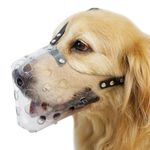 Mayerzon PVC Basket Muzzle for Dogs, Clear (Clear, S)