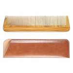 Onedor Handmade 100% Natural Green Sandalwood Hair Combs - Anti-Static Sandalwood Scent Natural Hair Detangler Wooden 2 in 1 Comb (Fine with Wide Tooth)