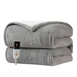 Heated Blanket Electric Blanket Throw 50''X60''-Heating Blanket with 9 Heat Settings-2-10 Hours Auto Off,ETL Certified,Machine Washable (Grey)
