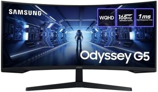 Samsung Odyssey G5 LC34G55TWWRXXU 34" 1000R Curved Gaming Monitor - 165Hz, 1ms, 1440p WQHD, Freesync Premium, HDR10, HDMI, Displayport