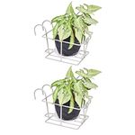 D&V ENGINEERING - Creative in innovation Hanging Flower Pot Holder Railing Potted Plant Stand for Home Balcony Décor - Grey, Set Of 2