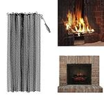 Fireplace Mesh Screen Curtain 2 Pack 19” H x 24" W Decorative Scroll Design Spark Guard Chain for Home Fireplace