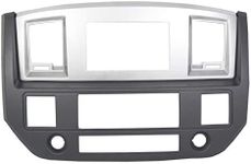 ECOTRIC Stereo Radio Double Din Dash Install Bezel Kit Compatible with 2006-2009 Dodge Ram Truck Silver Slate Gray Replace for Part Number GNT56215007