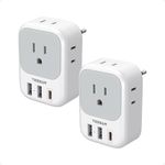 TESSAN 2 Pack European Travel Plug 