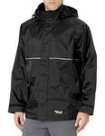 Viking 3307J-L Journeyman 420D Heavy Duty Rain Gear-420 Denier Rip-Stop Nylon/PVC, Hooded Jacket, Zip Slash Pockets, Large, Black