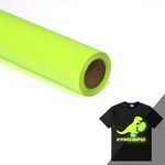 SHOMKIEE Glow in The Dark HTV Heat Transfer Vinyl Rolls - 12 Inches x 8 Feet HTV Vinyl, Luminous Iron on Vinyl for Silhouette Cameo - Easy to Cut & Weed for Heat Vinyl Design (8Ft, Z2-Fluorescent