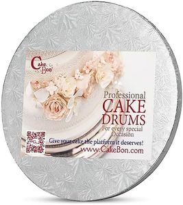 Cakebon: Thick, Round Cake Boards, 14-Inch Round Silver - Sturdy, Smooth-Edged Cardboard Cake Drums – Heavy-Duty, Bend-Resistant 14-Inch Cake Boards Round for Cake Base Displays (1-Pack)