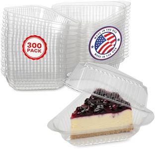 MT Products Clear Cake Slice Container - Medium Deep Cheesecake Pie Slice Containers (Pack of 300) - Made in the USA