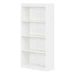 South Shore Axess 4-Shelf Bookcase, Pure White, Laminated Particleboard, 78.11x29.21x147.32 cm