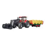 bruder Case IH Optum 300CVX 03198 with Front Loader and Bale Transport Trailer 1:16 Tractor Tractor Bale Trailer Farm