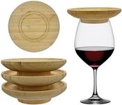 4pcs Wine Glass Charcuterie Topper, Wine Glass Covers To Keep Bugs Out, Wine Glass Charcuterie Board Topper, Bamboo Wine Glass Topper Can Also Be Used As Appetizer Plates and Small Charcuterie Boards