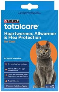 Totalcare Heartwormer, Allwormer and Flea Protection for Cats (2.6-7.5kg), 1 Pack