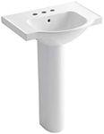 Kohler 5266-4-0 Veer 24" pedestal bathroom sink with 4" centerset faucet holes