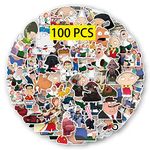 GTOTd Family Cartoon Guy Stickers (100 Pcs) House Merch Vinyl Water Bottle Luggage Guitar Skateboard Cute Aesthetic Manga Gifts for Teens