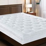 EASELAND Extra Thick Queen Size Mattress Pad Fluffy Pillow Top Mattress Cover Plush Mattress Protector Cotton Top 8-21" Deep Pocket Mattress Topper