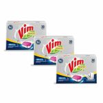 Vim Matic Dishwash All-In-One Tablets | Suitable For All Dishwashers | With Powerful Enzymes To Cut Through Grease And Tough Stains (Pack of 3)