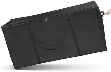 Loebelle Outdoor Rolling Cushion Storage Bag, 600D Zippered Large Patio Cushion Furniture Storage Bag with Wheel and Handle Waterproof 7.5 ft Christmas Tree Storage Bags- 50x15x25 Inch, Black