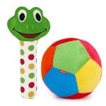 Pikipo Soft Ball (Small, 11cm) and Froggy Face Soft Rattle Combo