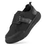 FitVille Extra Wide Walking Shoes for Men, Hook and Loop Diabetic Shoes for Elderly for Swollen Feet Foot Pain Relief Neuropathy - EasyTop V10, Black 11.5 X-Wide
