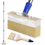 7" Decking Paint Brush Deck Stain Applicator with 60" Long Handle, 3" Paint Brush Included for Woodstains, Oils, Deck Coatings, Fence, Wall, Furniture(Blue)