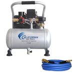 California Air Tools 1P1060SH Light & Quiet .6 Hp, 1 Gal. Steel Tank Portable Air Compressor with 25' Hybrid Air Hose