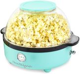 Nostalgia Classic Retro Electric Stirring Popcorn Maker, Makes 24 Cups, Large Lid Doubles as Serving Bowl, Quick Heat Technology, for Kettle Corn and Roasted Nuts, Aqua