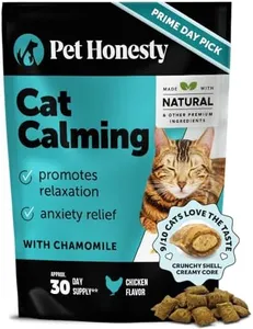 PetHonesty Calming Chews for Cats - Helps Reduce Stress and Cat Anxiety Relief - Behavioral Support & Promotes Relaxation for Travel, Boarding, Vet Visits, Separation Anxiety -Chicken (30-Day Supply)