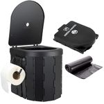 Green Haven Foldable Camping Toilet – Portable Loo for Adults with 6L Washable Basket & Built-in Roll Holder – Travel Toilet for Caravan, Festival, Outdoor, Indoor Emergency Use