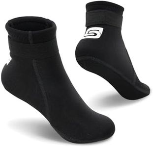 Summshall Kids Neoprene Water Socks, 3mm Thickness, Wetsuit Socks - Anti-slip, 7-9.5 Toddler, Black