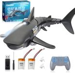 2.4G Remote Control Shark Toy 1:18 Scale High Simulation Shark Shark for Swimming Pool Bathroom Great Gift RC Boat Toys for 6+ Year Old Boys and Girls (with 2 Batteries)