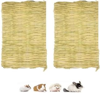 Tappetino Erba Naturale per Conigli, Tappetino per Piccoli Animali, Piccolo Tappeto Erboso Piccoli Animali Domestici Giocattolo da Masticare Letto Tappetini Intrecciata di Fieno Erba Pastiglie, 2 Pz.