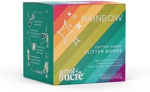 Art of Sucre Rainbow Cotton Candy Glitter Bombs, Edible Glitter, Drop into Drinks, 6 Pieces