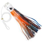 OROOTL Saltwater Fishing Trolling Lures for Tuna Mahi Marlin Tuna Dolphin Shark 6" Big Game Sea Fishing Lures Saltwater Trolling Lures Rigged Hook Squid Skirt Offshore Fishing Gear Tackle