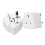 DINGFENG Indian to UK Plug Adapter 2-Pack India to UK 3 Pin Plug Adapter, India to UK Converter Plug Travel Adaptor with 5A Fuse for Type D Plug,Conversion Plug