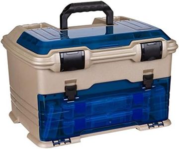 Flambeau Outdoors T5P Pro Multiloader Tackle Box, Fishing Organizer with Tuff Tainer Boxes, Zerust Anti-Corrosion Technology - Clear Blue/Gold