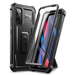 Dexnor Compatible with Samsung Galaxy S20 FE 5G Case 6.5 Inch (Not Fit Galaxy S20) with Built-in Screen Protector Military-Grade 360 Full Body Shockproof Bumper Protection Cover with Stand - Black