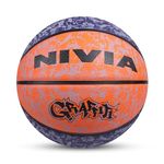 Nivia Graffiti Basketball/Material Rubber/Rubberized Moulded/Panel 8/Suitable for: Indoors Matches/Size - 7 (Blue/Orange)