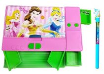 SHREE TECHNESH Angel Printed Jumbo Gadget Pencil Box Water Glittery Pen (Pink), Kid