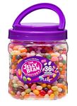 The Jelly Bean Factory, Gourmet Jelly Beans 1.4 KG Jar - 36 Natural, Huge Jelly Fruit Flavours, Retro American Sweets, Chewy Jelly Sweets for Kids, Adults - Bulk Pick & Mix Jelly Beans Gift Halloween