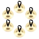 Sofecto 6 Pieces Finger Cymbals, Finger Zills for Belly Dance, Brass Hand Cymbals, Finger Dancing Musical Instrument for Dancer Party (Brass, Gold)