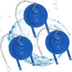 Toilet Flapper Replacement 2 Inch - Compatible with Most American Standard Kohler Fluidmaster Toto Gerber Toilets Tank Water Saving Rubber Flush Valve Flapper with Stainless Chain Blue 3 Pack