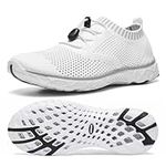 ALEADER Women's Adventure Aquatic Water Shoes White/Gray 7.5 D(M) US