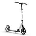 LaScoota Kick Scooter for Adults & Teens. Perfect for Youth 12 Years and Up and Men & Women. Lightweight Foldable Adult Scooter with Large 8” Wheels 220lbs (Regular (Teen), Black & White)