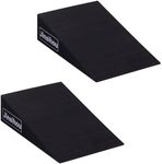 Squat Wedge Block Non-Slip Slant Board Calf Stretcher, 2pcs Ankle Knee Leg Stretcher, Heavy Duty Incline Ramp for Heel Elevated Squat, ATG Split Squat, deadlift, Lunge, Yoga, Pilates, Physical Therapy