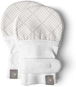 goumikids Viscose Made from Bamboo Cotton Stay-On Mitts, Dots Cream, 0-3 Months