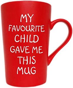 Funny Gifts My Favourite Child Gave Me This Mug Christmas, Best Dad and Mum Coffee Mug Gifts Father's Day and Mother's Day Present Idea from Daughter Son Kids, Red 12 Oz