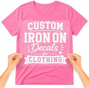 Custom Heat Press Transfers for Shirts, Personalized DTF Logo Decals Ready to Press, Full Color Iron on Designs for Hoodies, Tote Bags, Uniforms and Small Business Apparel Decoration