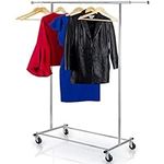 HOME IT Clothes Rack Heavy Duty Commercial Grade Chrome Clothes Rail for Clothing, Garment Rack Adjustable, Collapsible, Expandable Clothing Rack, Clothing Rail 200 LBS Capacity