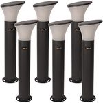 BENE Aluminium Eden Bollard Garden Lights for Home & Garden Decoration 59CM Milky Lamps for Outdoor Weatherproof Grey Garden & Path Lights (Pack of 6)